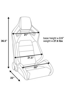 (image for) Corbeau RRX Reclining Seat Various Colors - PAIR