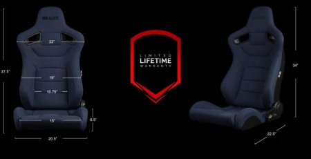 (image for) Braum Elite Beige Leatherette Carbon Fiber Mixed Sport Reclining Seats - Pair