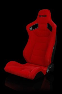 (image for) Braum Elite Red Cloth Sport Reclining Seats -Black Stitches - Pair