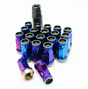 Muteki SR45R 20 Piece Lug nut set - Burned Blue 12x1.50