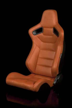 Braum Elite British Tan Leatherette Reclining Seats - Pair