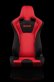 (image for) Braum VENOM Black-Red Fabric Mesh Mixed Sport Reclining Seats - Red Stitches - Pair