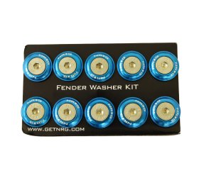 NRG 10 PIECE FENDER WASHER KIT - BLUE 