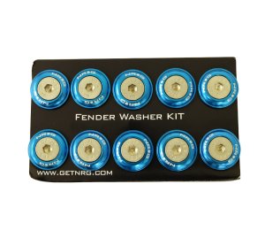 NRG 10 PIECE FENDER WASHER KIT - BLUE 