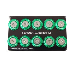 NRG 10 PIECE FENDER WASHER KIT - GREEN 