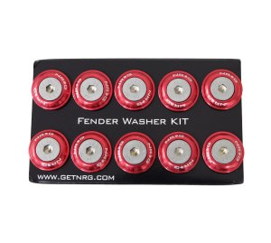 NRG 10 PIECE FENDER WASHER KIT - RED 