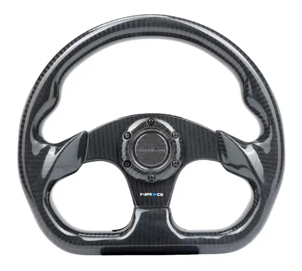 (image for) NRG CARBON FIBER STEERING WHEEL FLAT BOTTOM - Click Image to Close