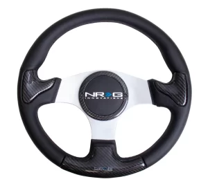 NRG CARBON FIBER STEERING WHEEL 350MM RUBBER HORN