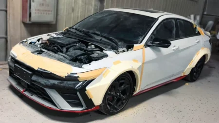 (image for) EPR Elantra Stanceworkz Wide Body Kit Front Flares in Fiberglass or CF 2023+