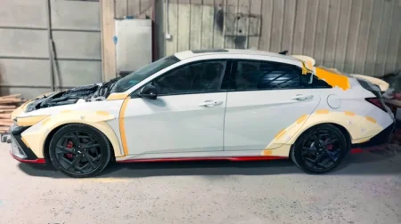 (image for) EPR Elantra Stanceworkz Wide Body Kit Front Flares in Fiberglass or CF 2023+