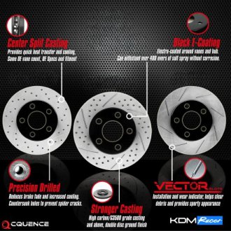 (image for) Cquence Veloster N Gray Iron Premium Drilled & Slotted Rotors (Front & Rear Set) 2019 – 2022