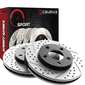 Cquence Genesis G70 Gray Iron Premium Drilled & Slotted Rotors Front & Rear Set 2019 – 2026
