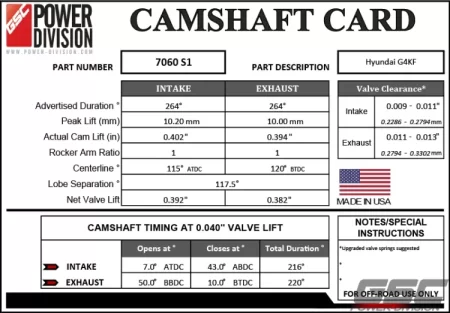 (image for) GSC Power Division Genesis Coupe 2.0T Stage 1 Camshaft Set 2010 - 2012