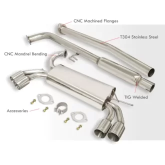 (image for) JDM Sport Genesis Coupe 2.0T Stainless Steel Burnt Tips Cat Back Exhaust System 2010 - 2014