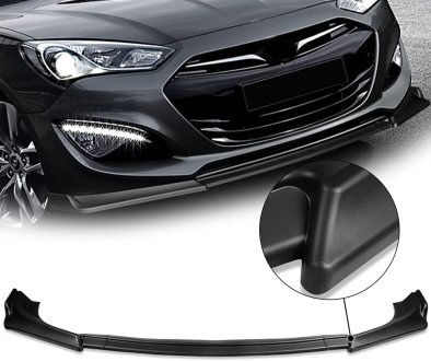 (image for) KDM Genesis Coupe 3 Piece ABS Plastic Matte Black Front Lip 2013 - 2016