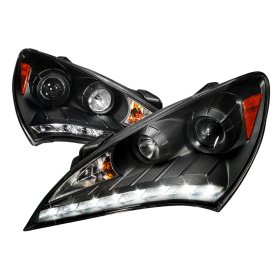 Spec-D Genesis Coupe Matte Black Housing SMD LED Strip Headlights 2010 – 2012