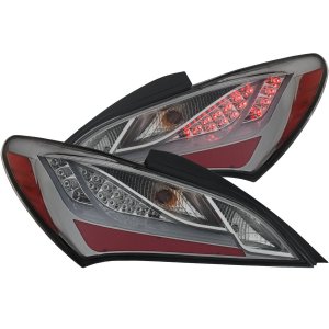 ANZO GENESIS COUPE CHROME HOUSING SMOKE LENS LED TAIL LIGHTS 2010 – 2016