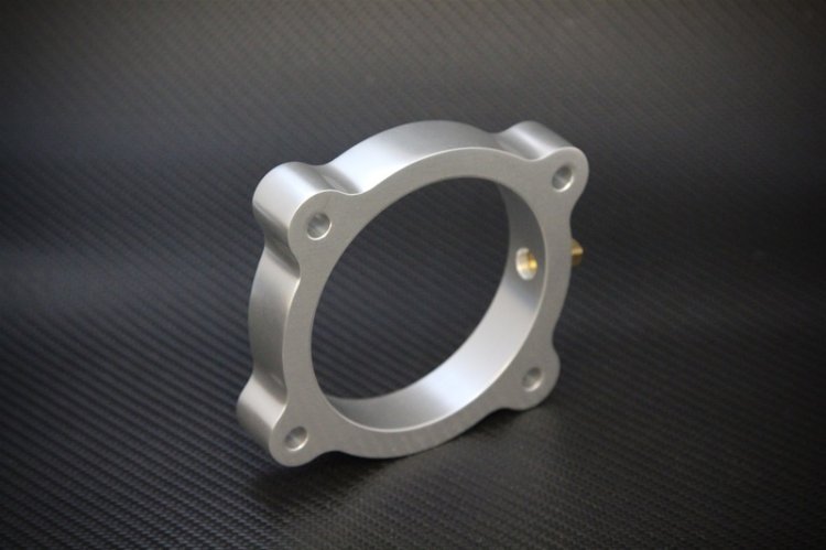 (image for) Torque Solution Genesis Coupe 3.8 Silver Throttle Body Spacer 2013 - 2016 - Click Image to Close