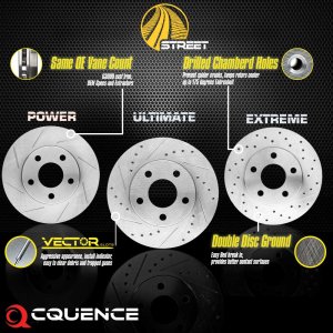 CQUENCE KIA Stinger Street Rotors Front & Rear Set 2018 – 2023